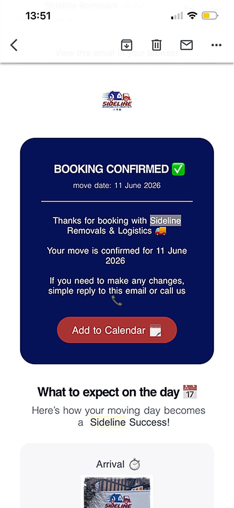 Reminder the day before email
